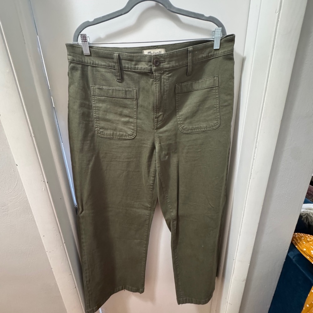 Madewell Green Wide Leg Pants